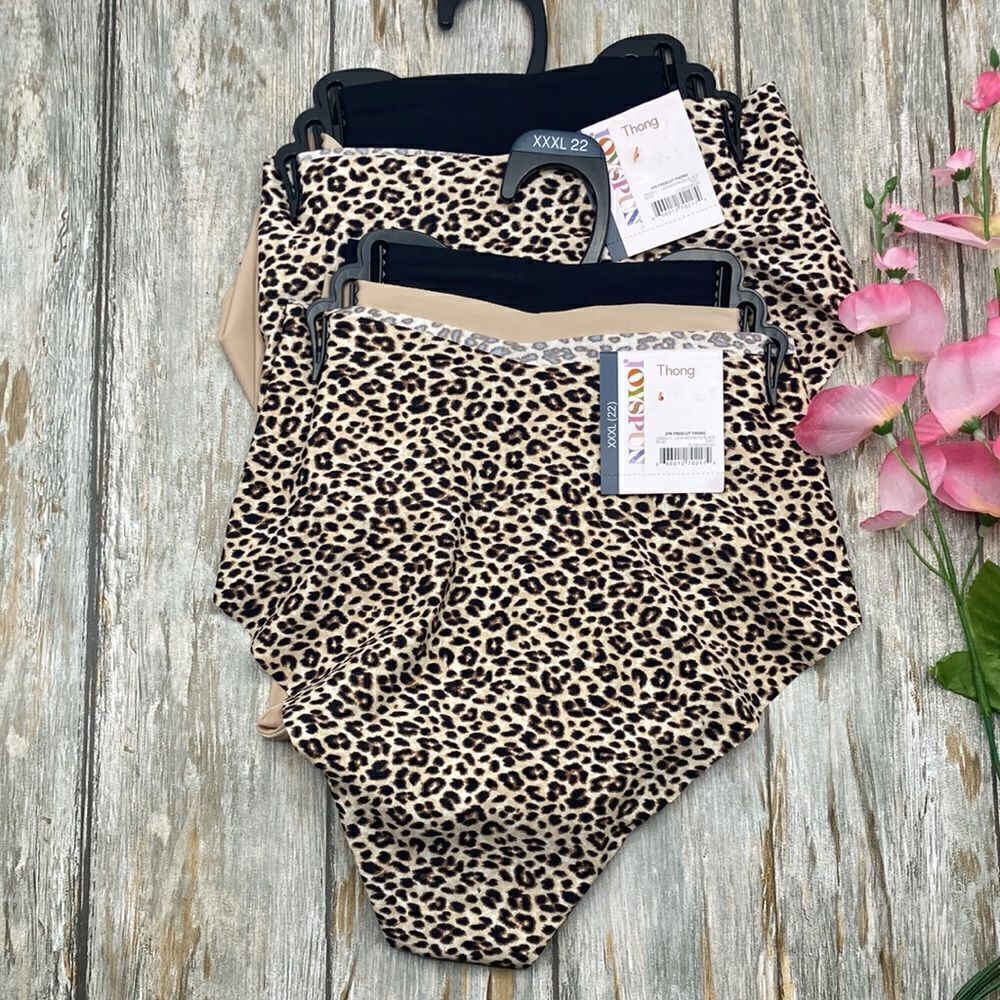 Women's No Show Thong Panties Underwear 2, 3-Packs Size XXXL
